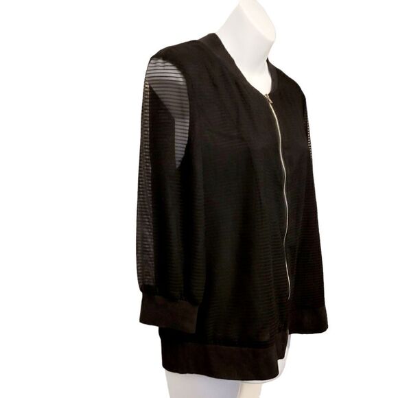 2/$20 Vintage Y2K Black Casual Zip Up Top Jacket Size: Small - Picture 3 of 7